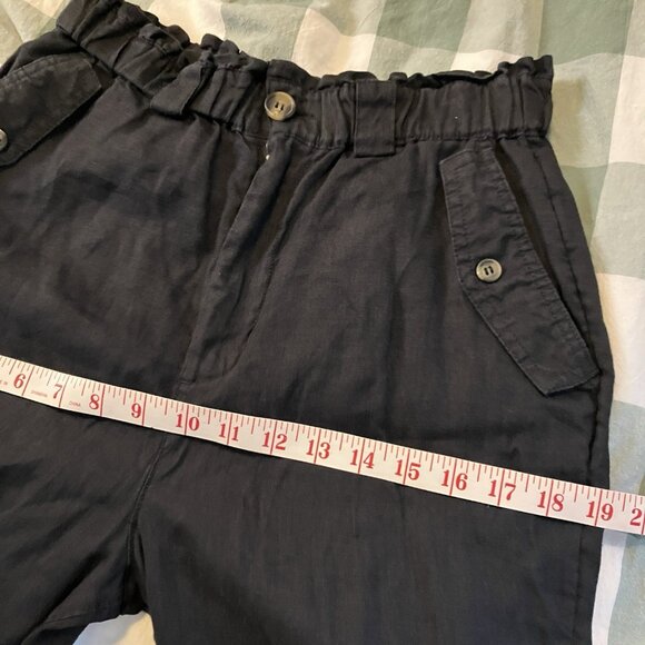 C&C California Linen Pants Womens S Black Straight Leg Minimalist Neutral - Picture 9 of 9